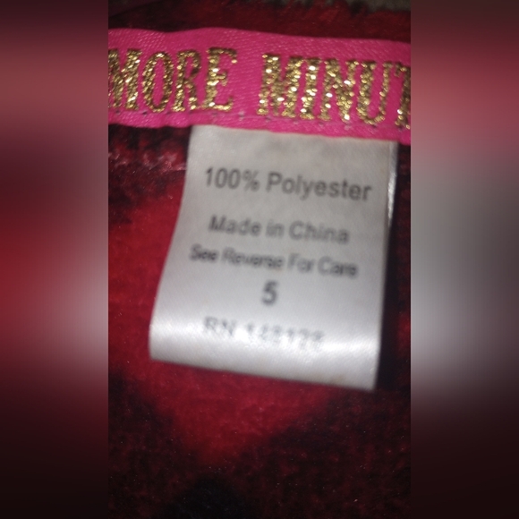 5 more minutes girls Flannel heart ❤️ pullover chunky sweater size 5 - Picture 3 of 3